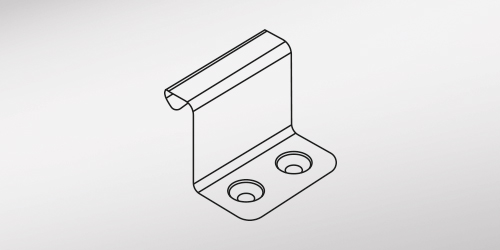 Fixing-clip-with-countersunk-holes